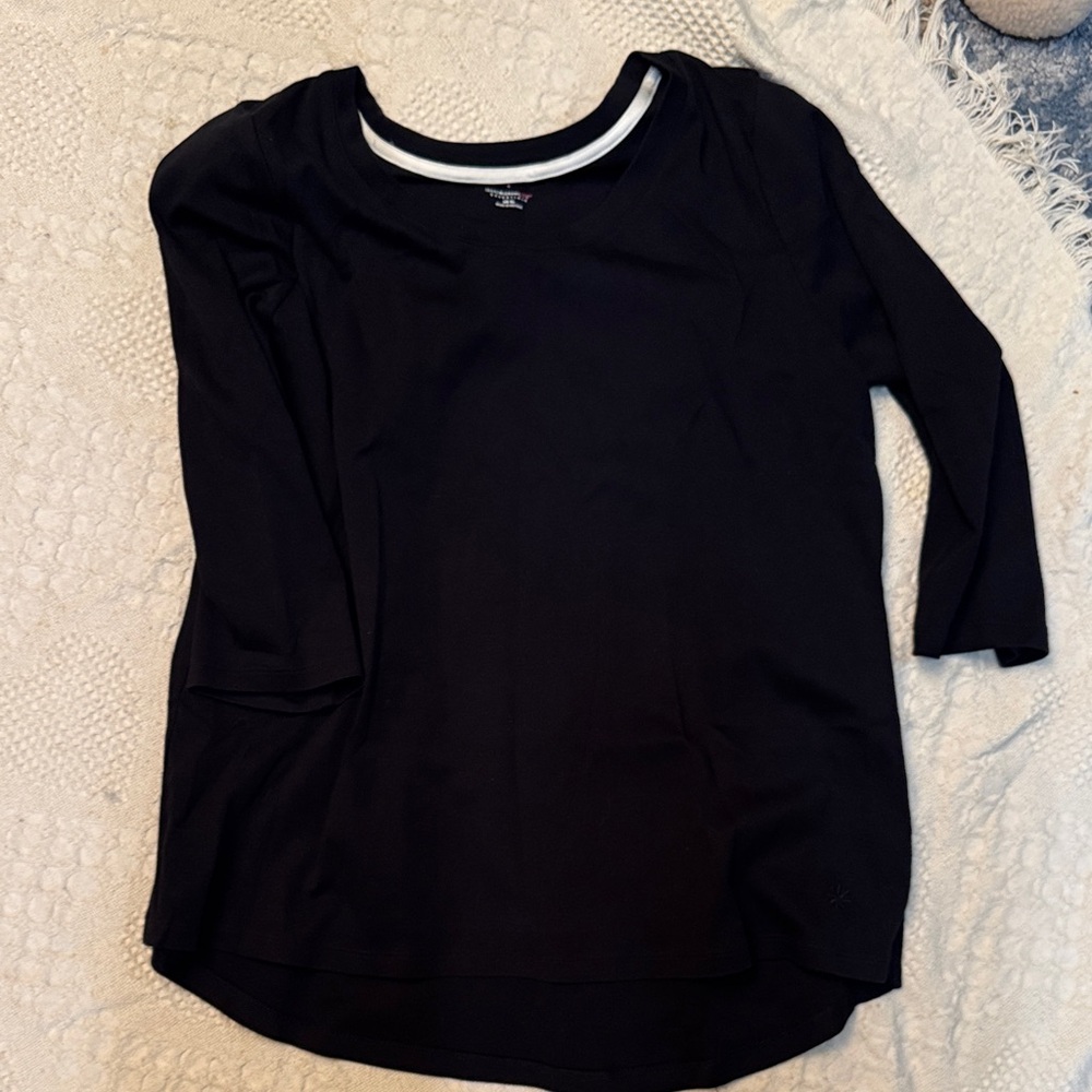 Isaac Mizrahi Black Top with 3/4 Sleeve